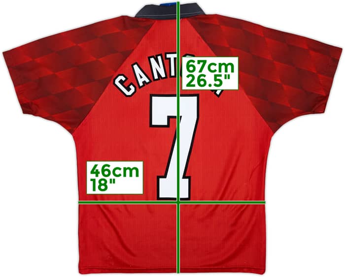 1996-98 Manchester United Home Shirt Cantona #7 - 9/10 - (Y)