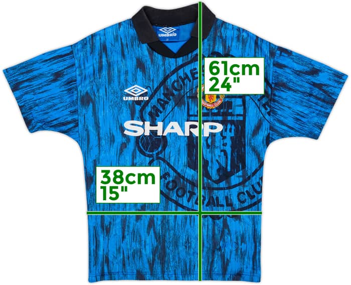 1992-93 Manchester United Away Shirt #7 - 8/10 - (L.Boys)