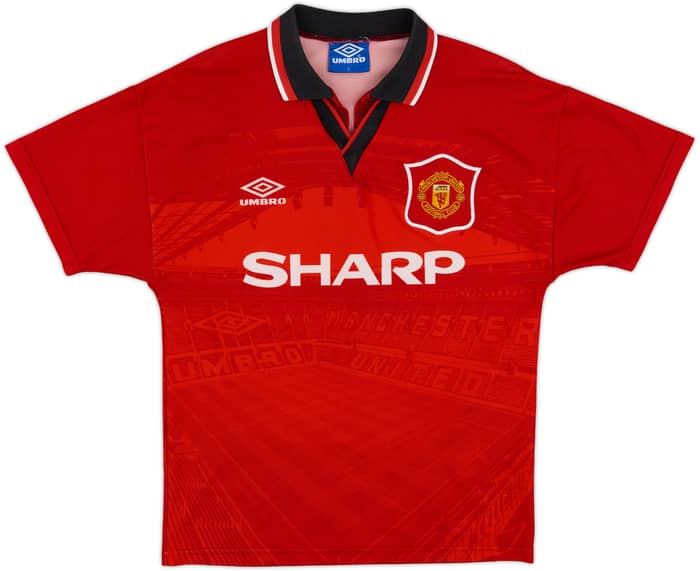 1994-96 Manchester United Home Shirt Beckham #24 - 9/10 - (Y)