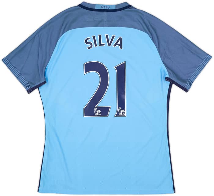 2016-17 Manchester City Authentic Home Shirt Silva #21 - 8/10 - (XL)