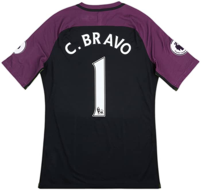 2016-17 Manchester City Match Issue GK Shirt C.Bravo #1