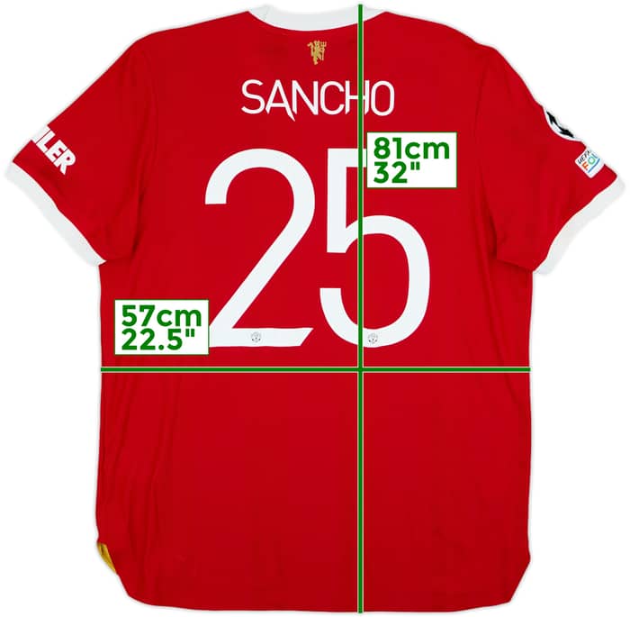 2021-22 Manchester United Authentic Home Shirt Sancho #25 - 10/10 - (XL)