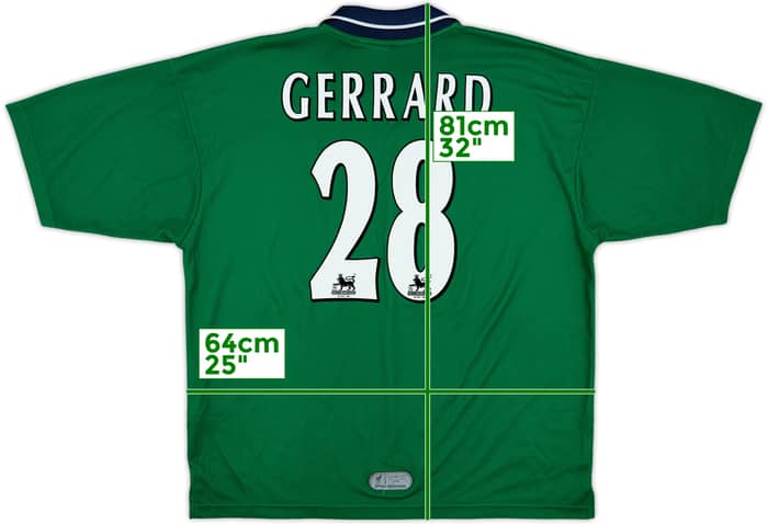 1999-00 Liverpool Away Shirt Gerrard #28 - 6/10 - (XXL)