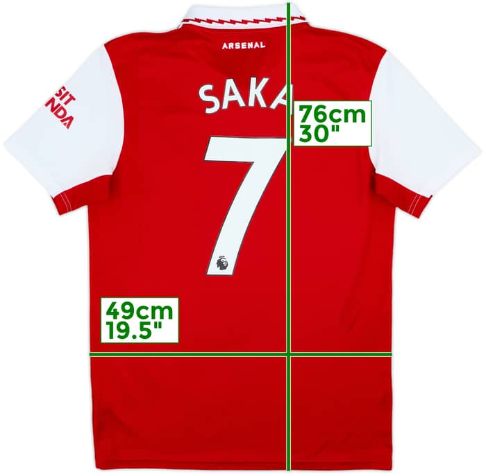 2022-23 Arsenal Home Shirt Saka #7 - 10/10 - (M)