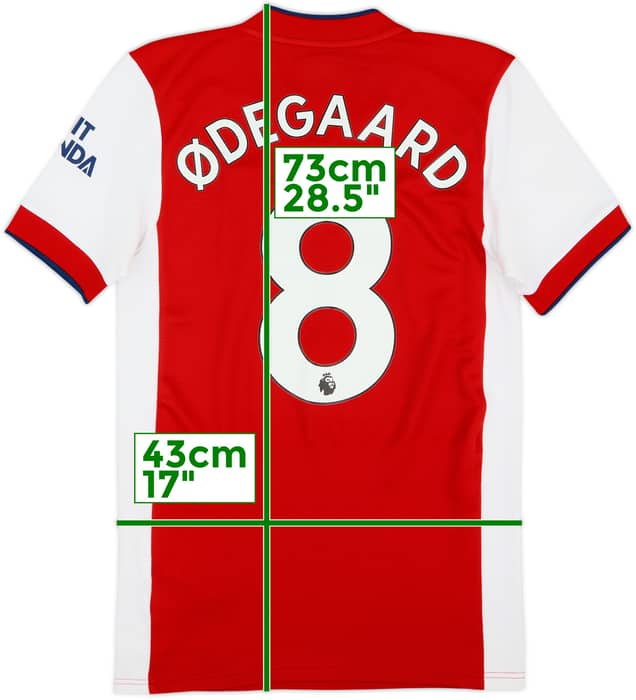 2021-22 Arsenal Home Shirt Odegaard #8 - 9/10 - (XS)