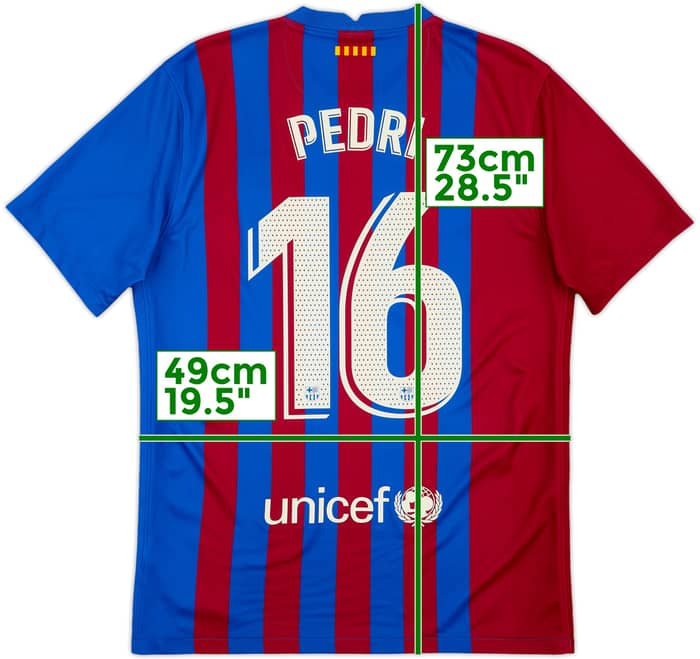 2021-22 Barcelona Home Shirt Pedri #16 - 8/10 - (M)