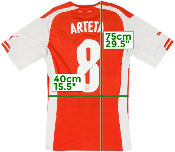 2014-15 Arsenal Authentic Home Shirt Arteta #8 - 5/10 - (L)