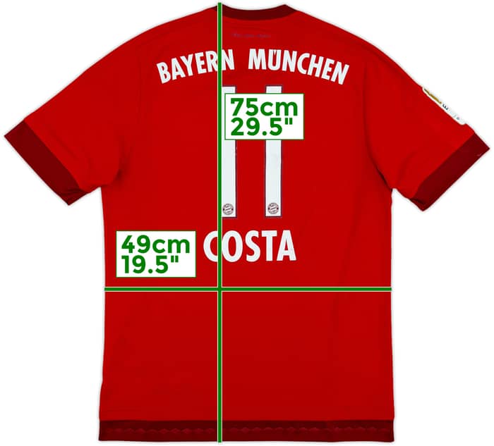 2015-16 Bayern Munich Home Shirt Costa #11 - 7/10 - (M)