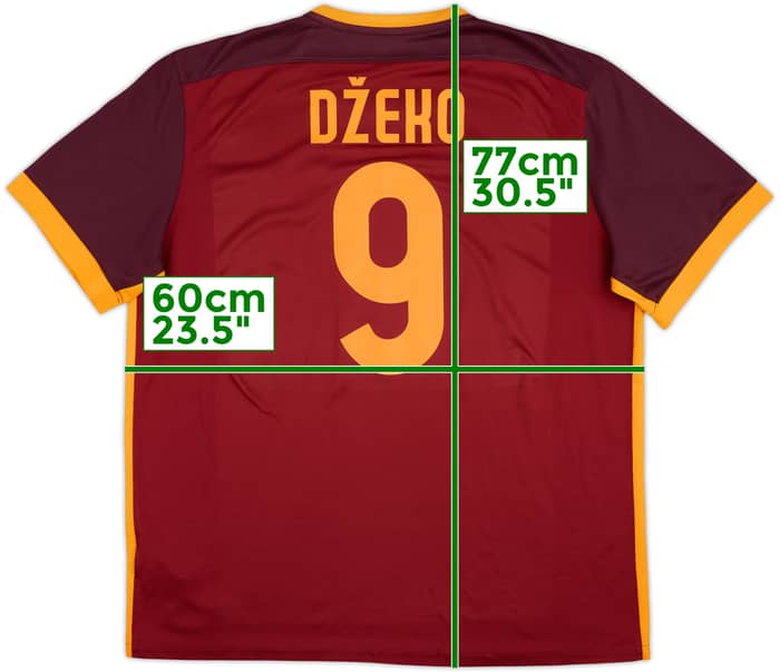 2015-16 Roma Home Shirt Dzeko #9 - 7/10 - (XXL)