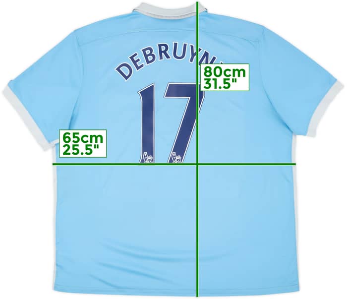 2015-16 Manchester City Home Shirt De Bruyne #17 - 6/10 - (3XL)