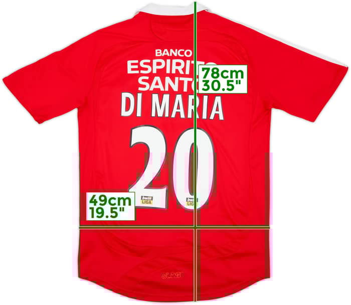 2007-08 Benfica Home Shirt Di Maria #20 - 8/10 - (S)