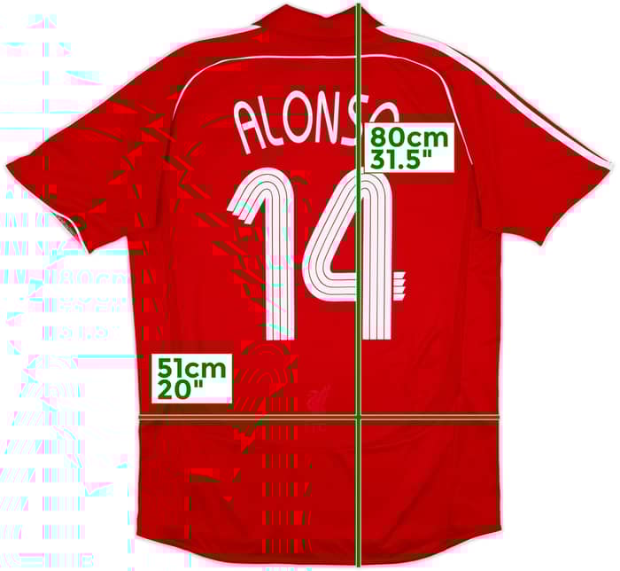 2006-08 Liverpool Player Issue Home Shirt Alonso #14 - 9/10 - (L)