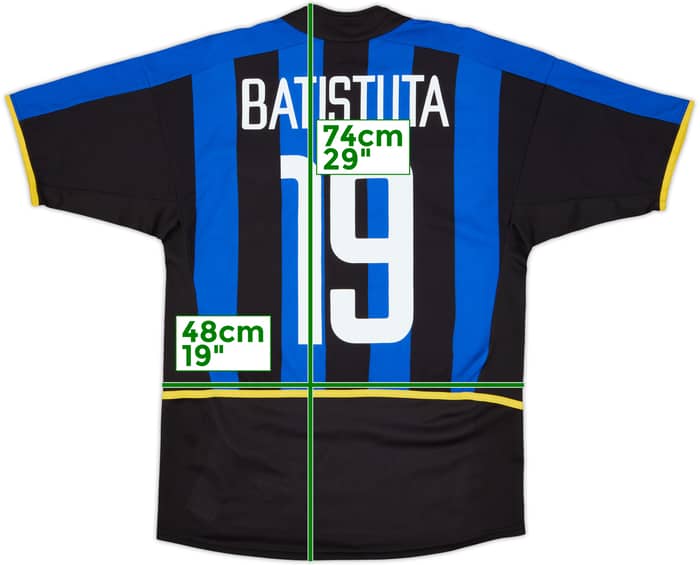 2002-03 Inter Milan Home Shirt Batistuta #19 - 9/10 - (S)