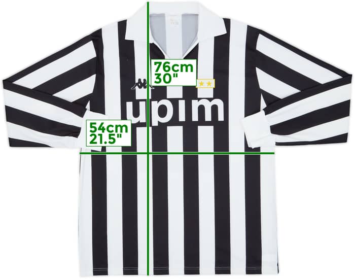 1989-90 Juventus Basic Home L/S Shirt #11 - 8/10 - (L)