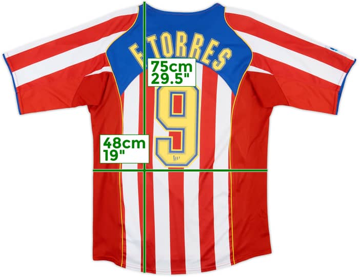 2004-05 Atletico Madrid Home Shirt Torres #9 - 8/10 - (M)
