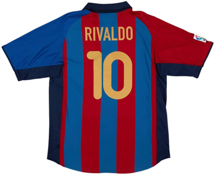 2001-02 Barcelona Home Shirt Rivaldo #10 - 7/10 - (L)