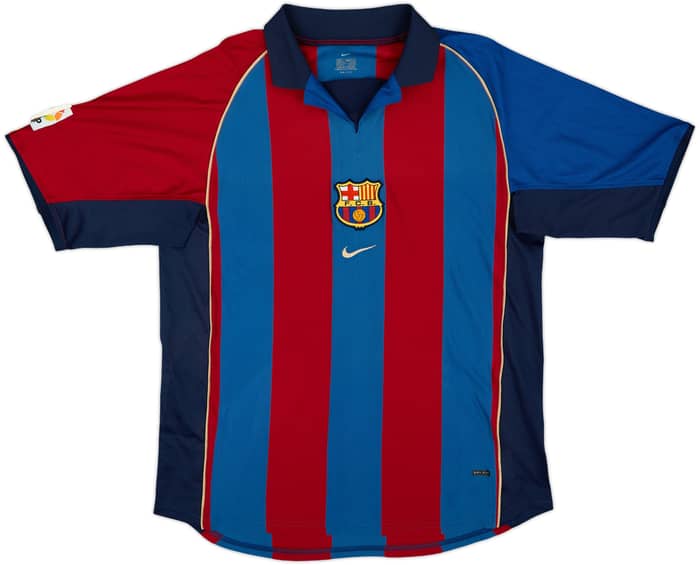 2001-02 Barcelona Home Shirt Rivaldo #10 - 7/10 - (L)