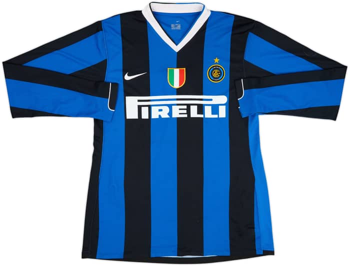 Camiseta de manga larga de local versión jugador del Inter Milan 2006-07 Adriano #10 - 6/10 - (L)