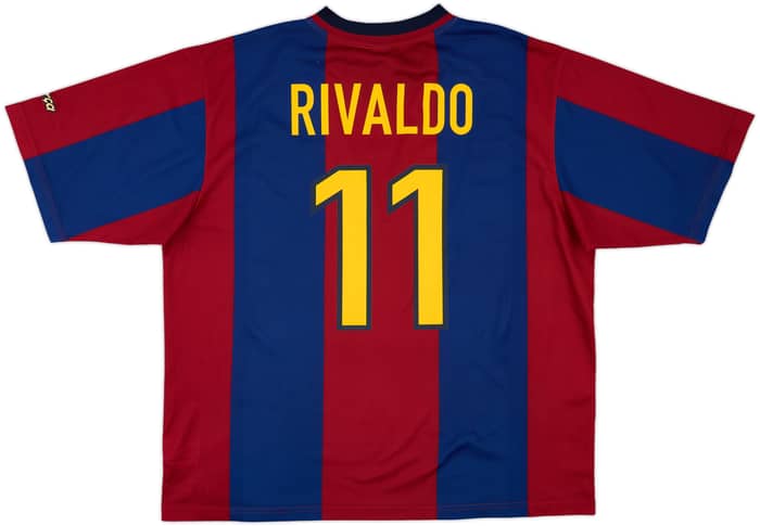 1998-00 Barcelona Basic Home Shirt Rivaldo #11 - 9/10 - (XXL)