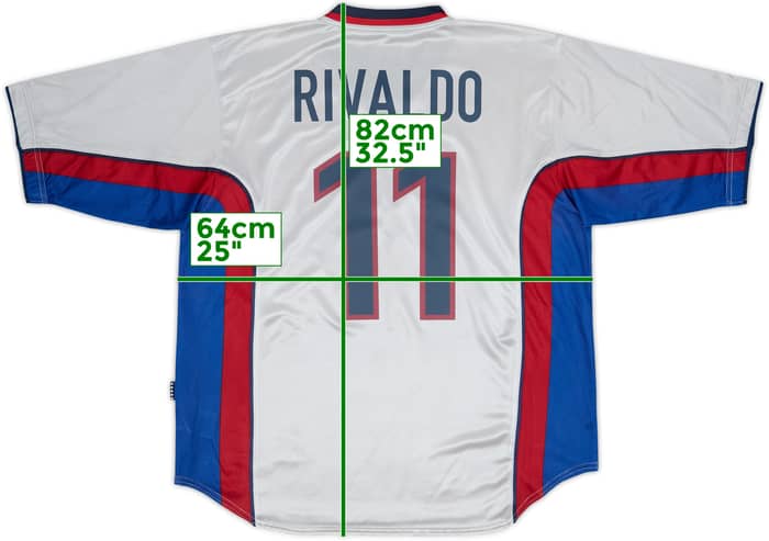 1998-01 Barcelona Away Shirt Rivaldo #11 - 9/10 - (XL)