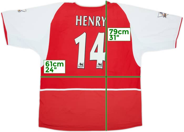 2002-04 Arsenal Home Shirt Henry #14 - 6/10 - (XL)