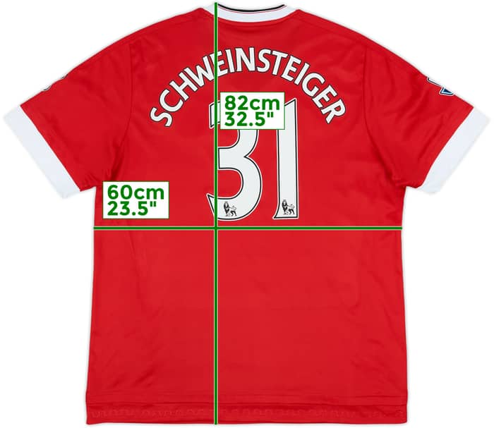 2015-16 Manchester United Home Shirt Schweinsteiger #31 - 7/10 - (XL)