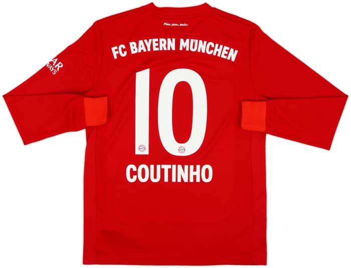 2019-20 Bayern Munich Home L/S Shirt Coutinho #10 - 8/10 - (XL.Boys)