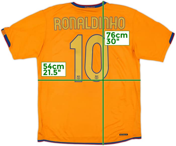 2006-08 Barcelona Away Shirt Ronaldinho #10 - 8/10 - (L)