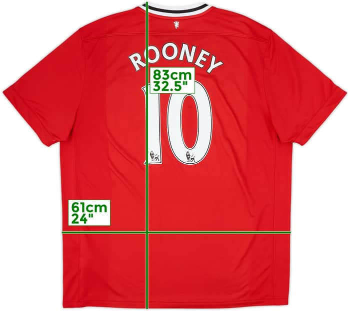 2011-12 Manchester United Home Shirt Rooney #10 - 7/10 - (XXL)