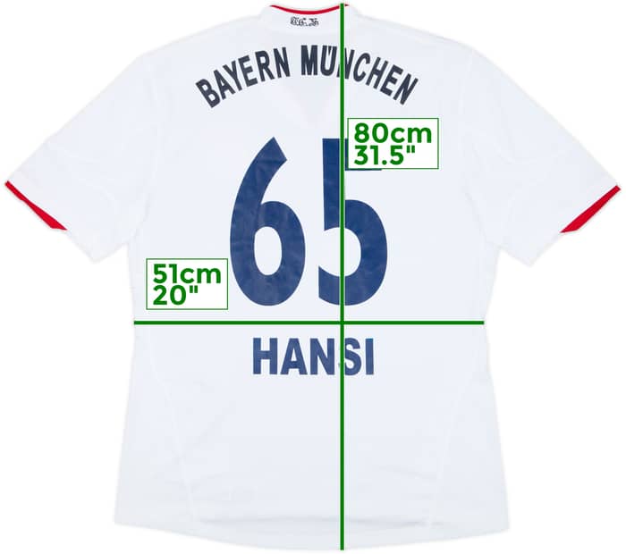 2010-11 Bayern Munich Away Shirt Hansi #65 - 9/10 - (L)