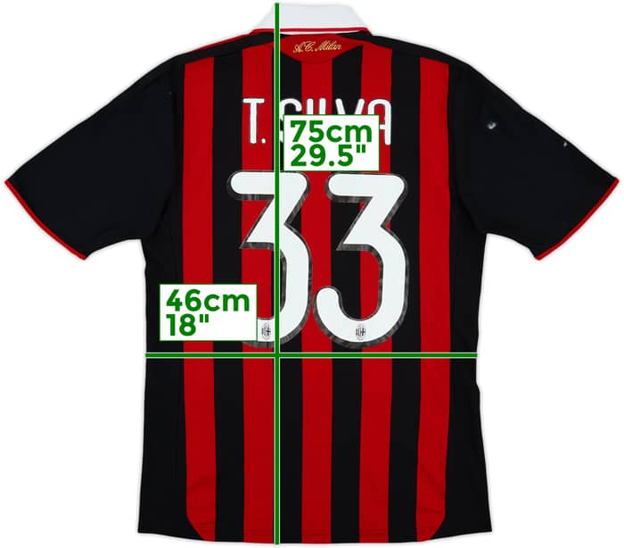 2009-10 AC Milan Home Shirt T.Silva #33 - 6/10 - (S)