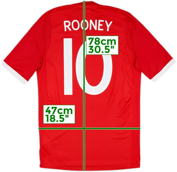 2010-11 England 'South Africa' Away Shirt Rooney #10 - 8/10 - (M)