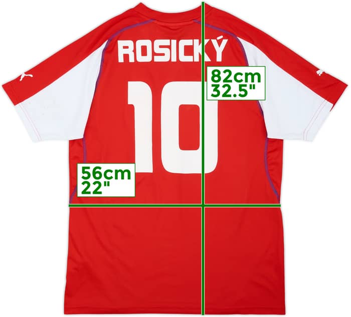 Camiseta básica de local de la República Checa 2004-05 Rosicky #10 - 7/10 - (XXL)