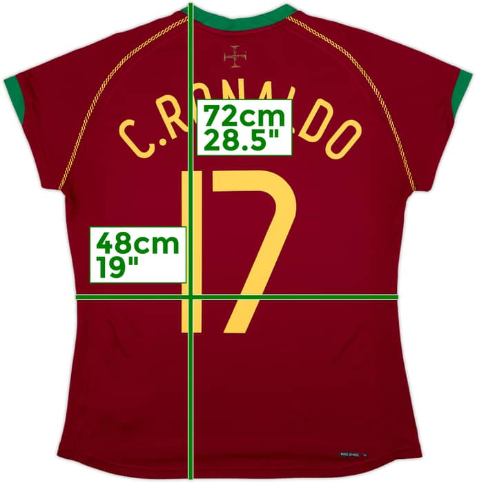 Camiseta de local de Portugal 2006-08 C.Ronaldo #17 - 9/10 - (Mujeres XL)
