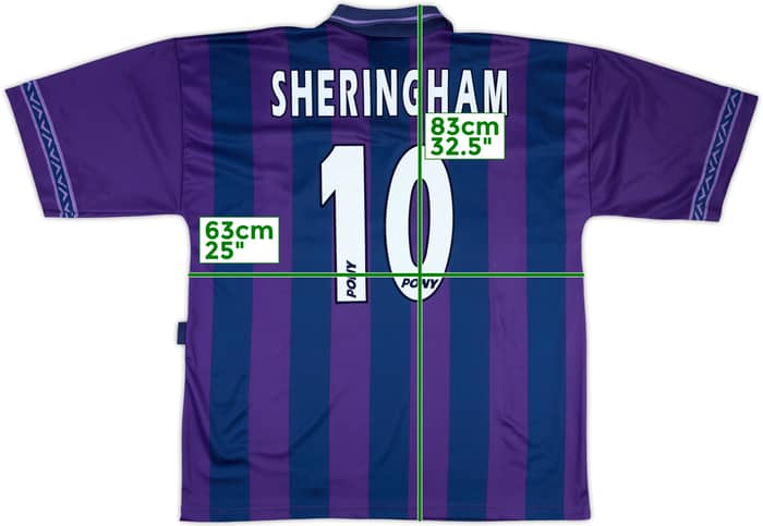 1995-97 Tottenham Away Shirt Sheringham #10 - 7/10 - (XL)
