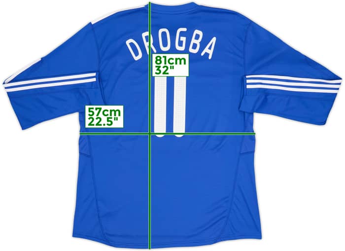 2009-10 Chelsea Home L/S Shirt Drogba #11 - 8/10 - (XL)