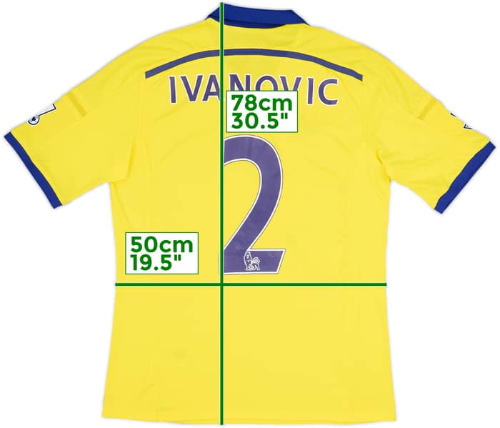 2014-15 Chelsea Away Shirt Ivanovic #2 - 8/10 - (M)