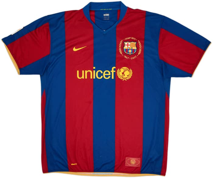 2007-08 Barcelona Home Shirt Ronaldinho #10 - 8/10 - (XXL)