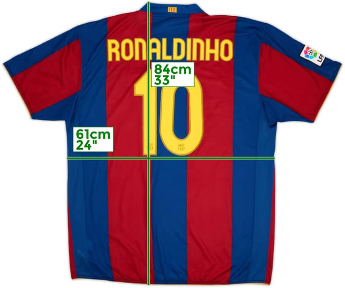 2007-08 Barcelona Home Shirt Ronaldinho #10 - 8/10 - (XXL)