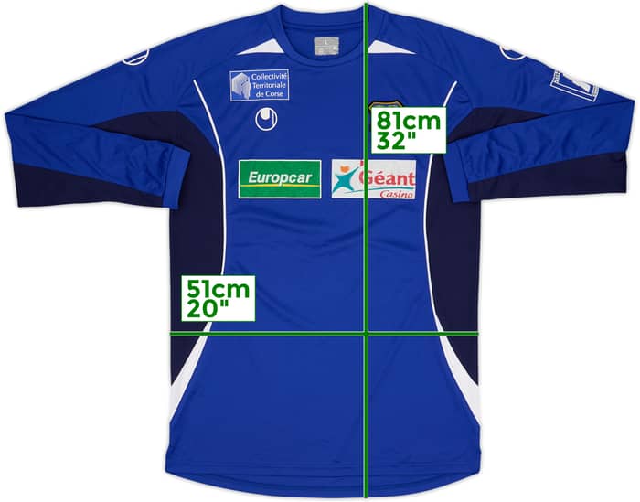 Camiseta de manga larga de local del Bastia 2009-10 - 7/10 - (L)