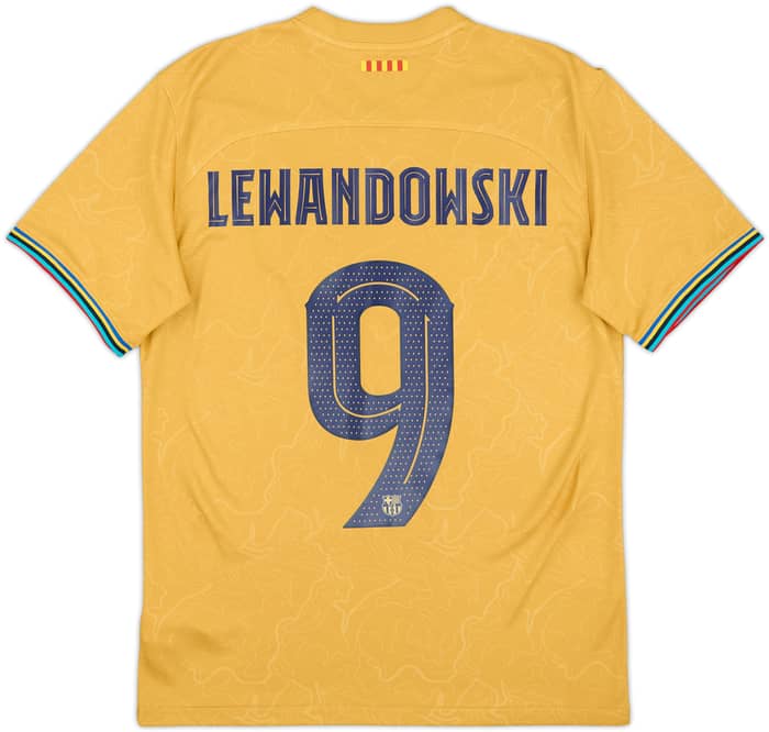 2022-23 Barcelona Away Shirt Lewandowski #9 - 8/10 - (S)