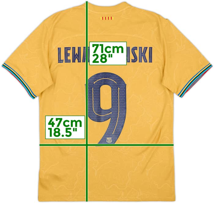 2022-23 Barcelona Away Shirt Lewandowski #9 - 8/10 - (S)