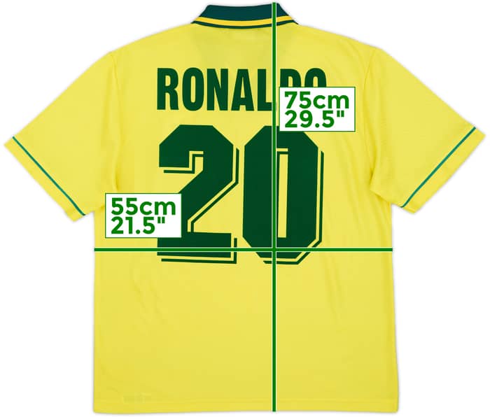 1994 Brazil Home Shirt Ronaldo #20 - 8/10 - (M)