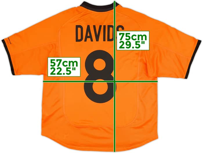 2000-02 Netherlands Home Shirt Davids #8 - 8/10 - (M)