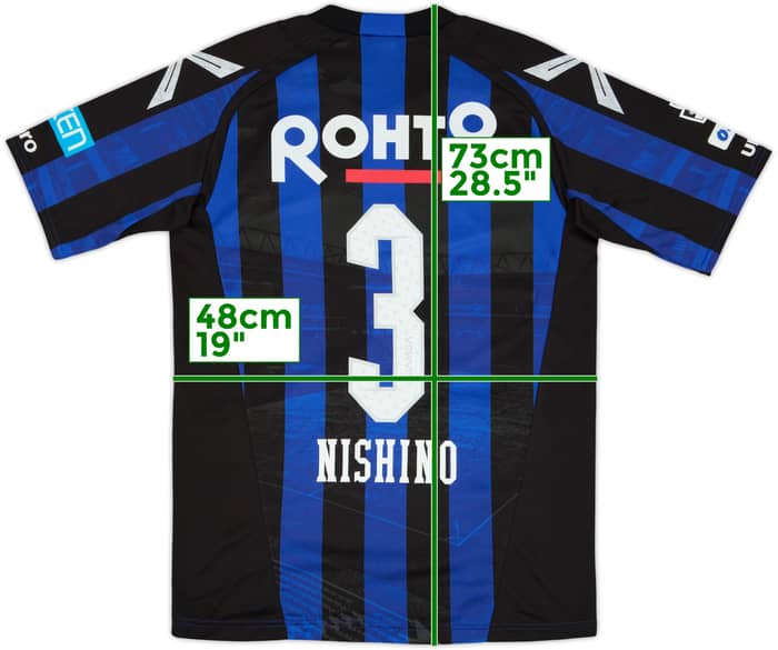 2016 Gamba Osaka Home Shirt Nishino #3 - 6/10 - (M/L)