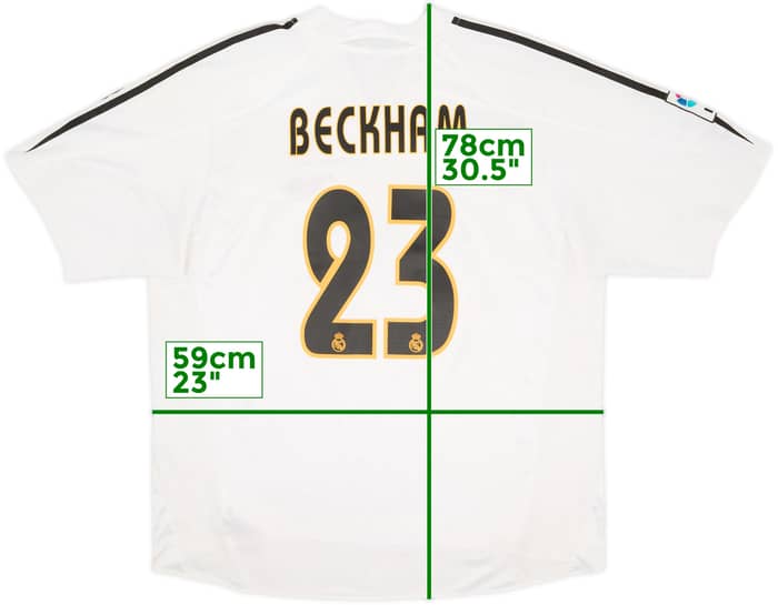 2004-05 Real Madrid Home Shirt Beckham #23 - 5/10 - (XL)