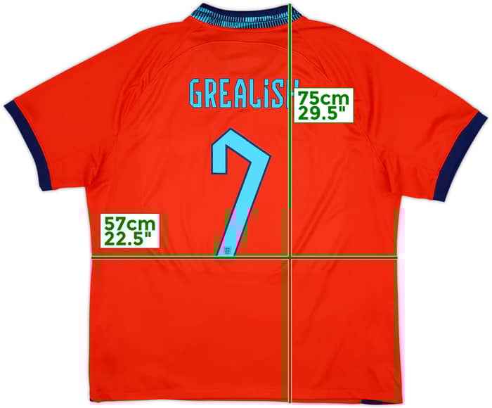 2022-23 England Away Shirt Grealish #7 - 9/10 - (XL)