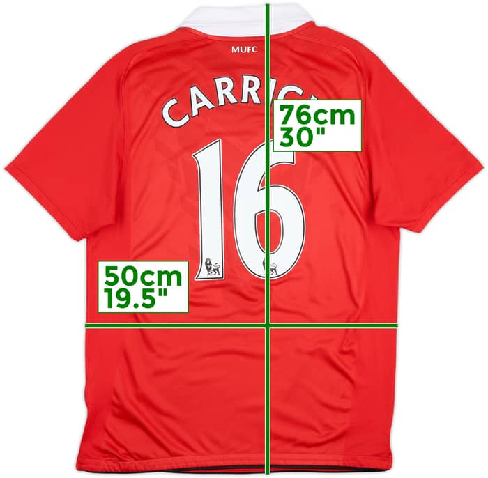 2010-11 Manchester United Home Shirt Carrick #16 - 6/10 - (M)