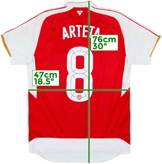 2015-16 Arsenal Home Shirt Arteta #8 - 6/10 - (M)