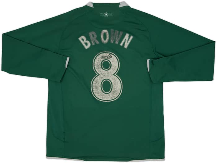 2007-08 Celtic Away L/S Shirt Brown #8 - 4/10 - (M)